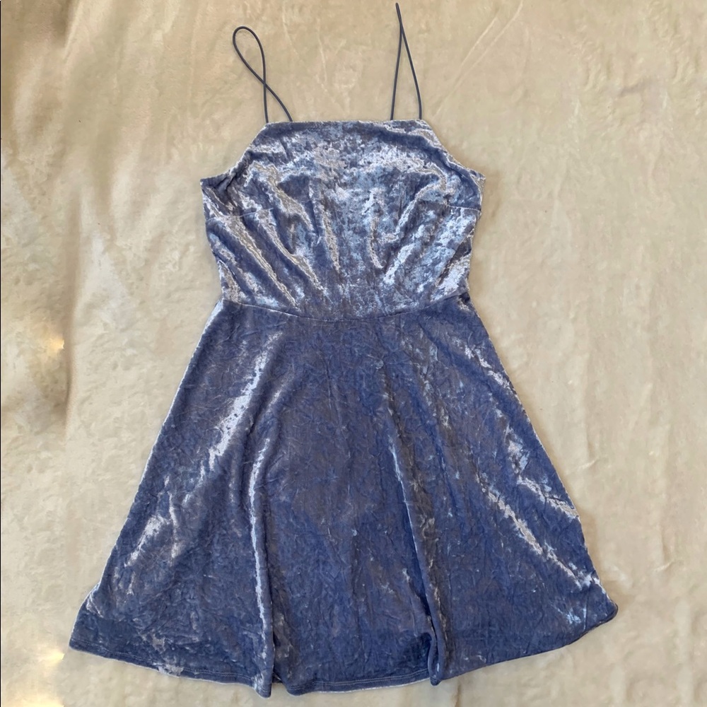 Purple velvet mini dress